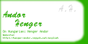 andor henger business card